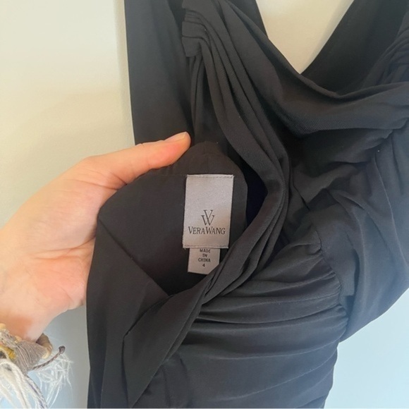 Vera Wang Sleeveless Matte Black Jersey Knit Timeless Classic Maxi Dress Size 4 - Picture 14 of 16
